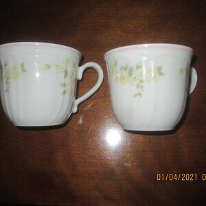HEATHER ROSE Epoch china cups (2) Salad Plates (2)